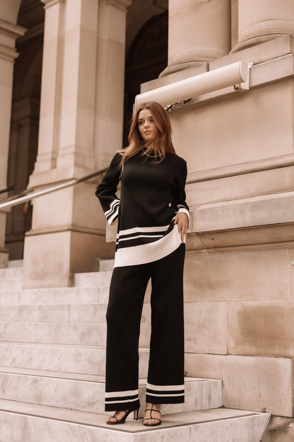 Petal and Pup USA BOTTOMS Lowell Pants - Black Off White