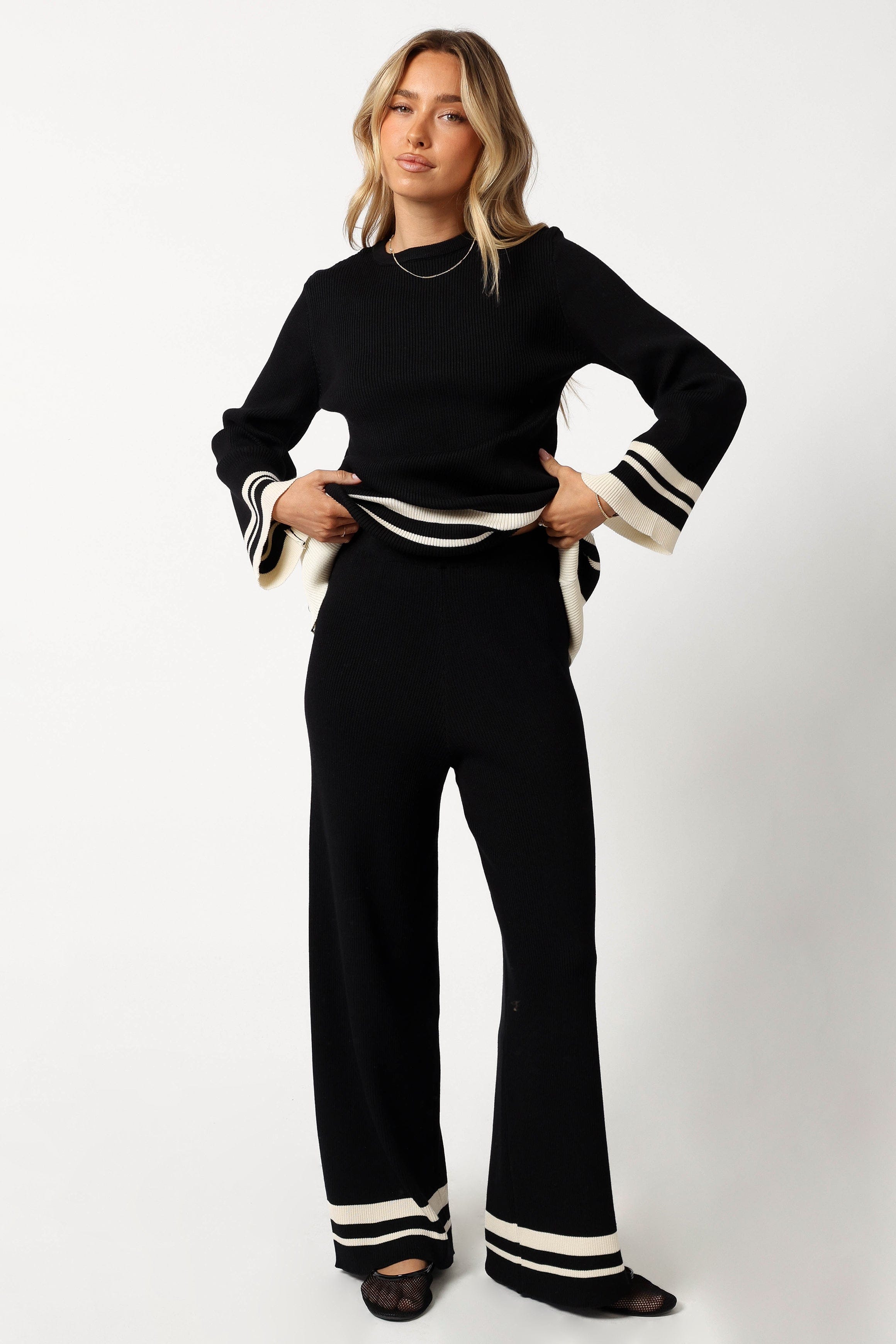 Petal and Pup USA BOTTOMS Lowell Pants - Black Off White