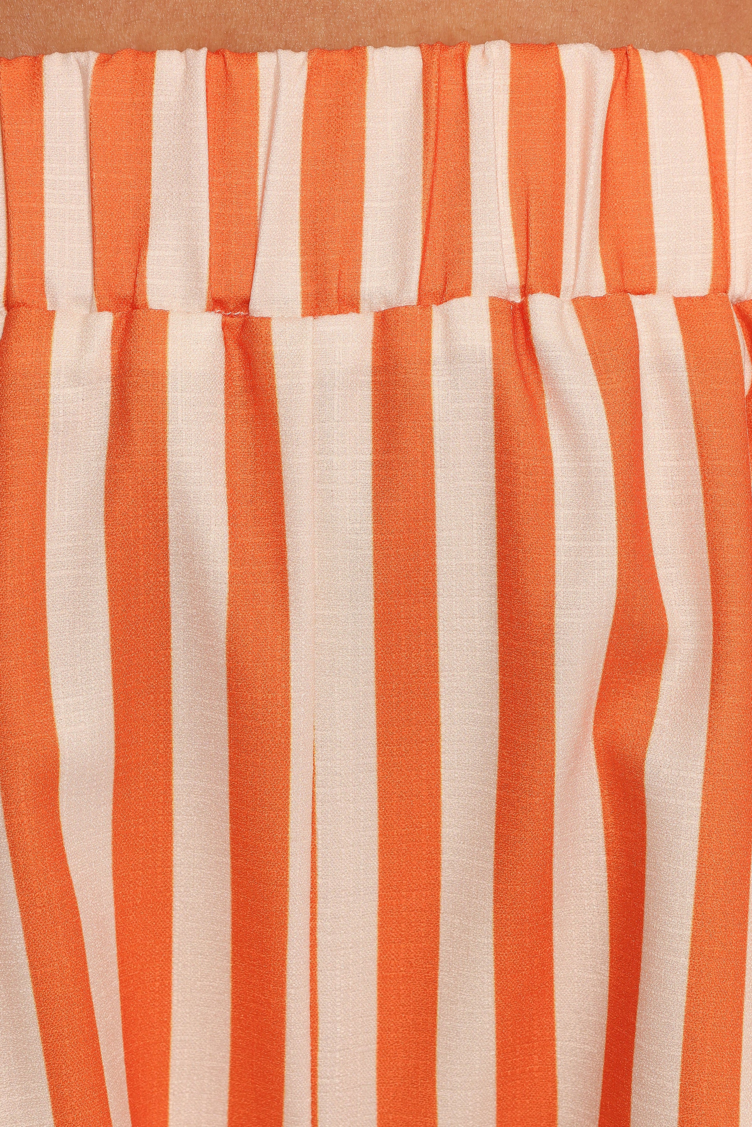 Petal and Pup USA BOTTOMS Lyra Shorts - Orange Beige Stripe