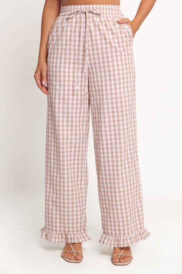 Petal and Pup USA BOTTOMS Marina Pant - Beige Gingham