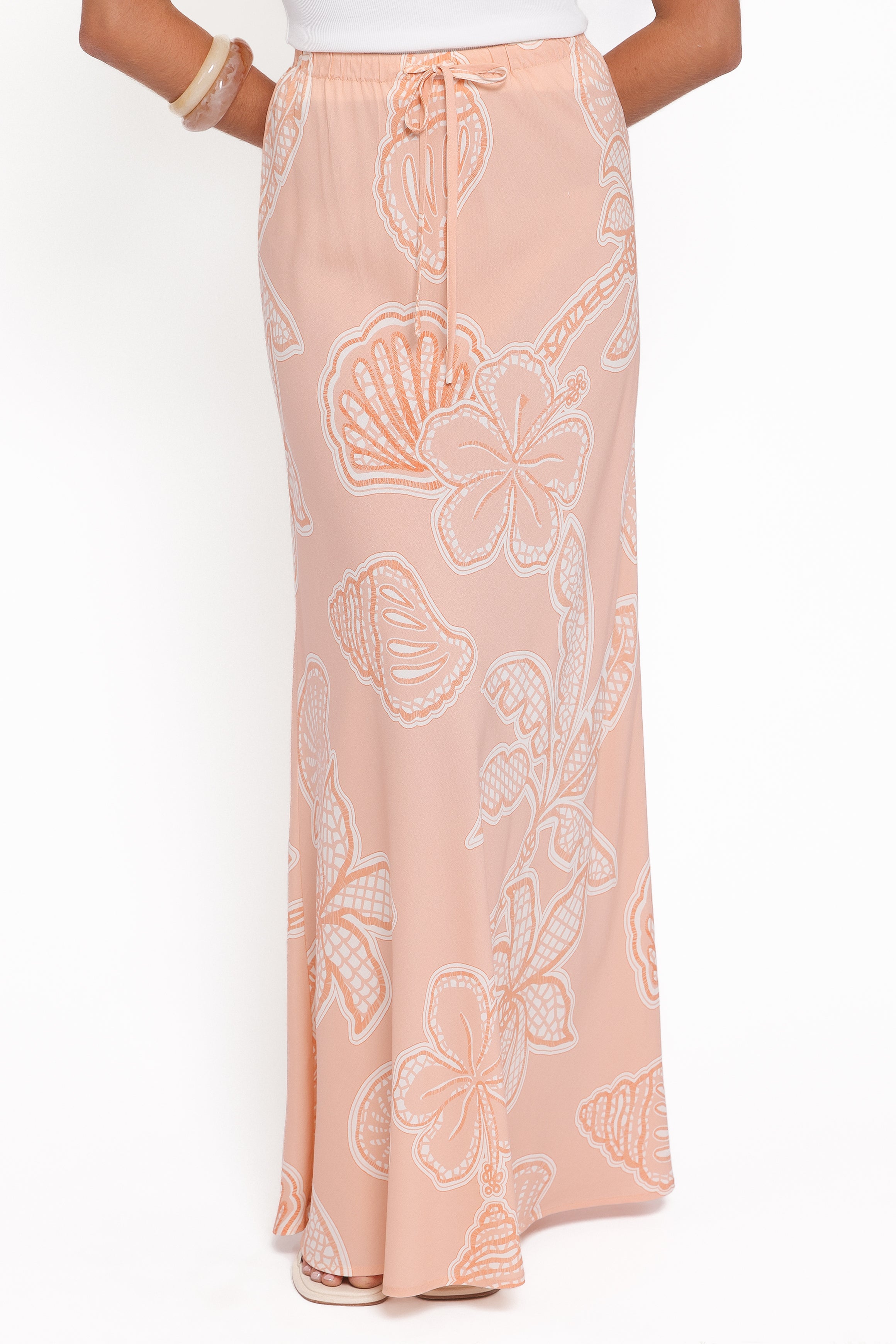 Petal and Pup USA BOTTOMS Marissa Maxi Skirt - Peach Floral