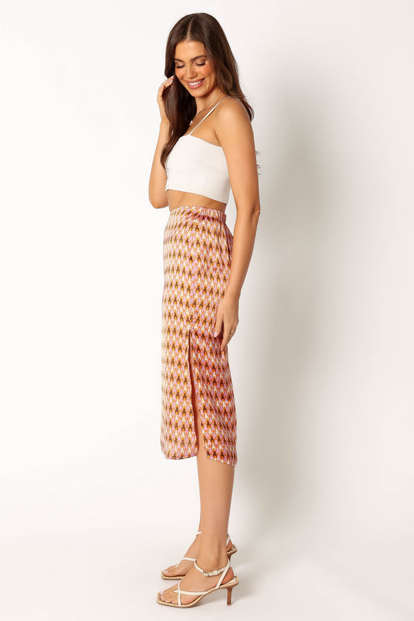 Petal and Pup USA BOTTOMS Marley Midi Skirt - Mocha