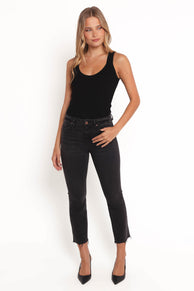 Petal and Pup USA BOTTOMS Marlow Mid Rise Crop Flare Jeans - Psych