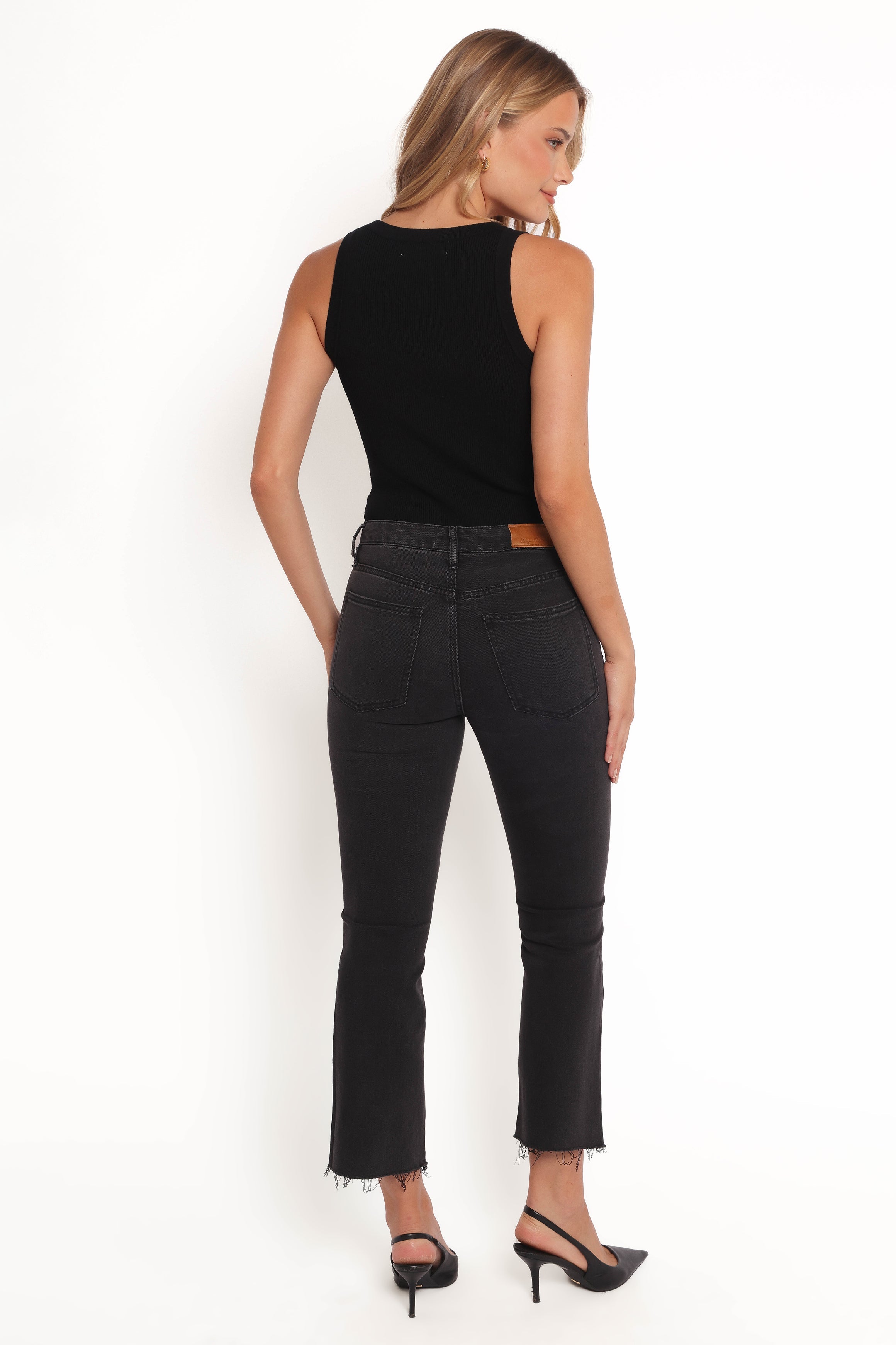 Petal and Pup USA BOTTOMS Marlow Mid Rise Crop Flare Jeans - Psych