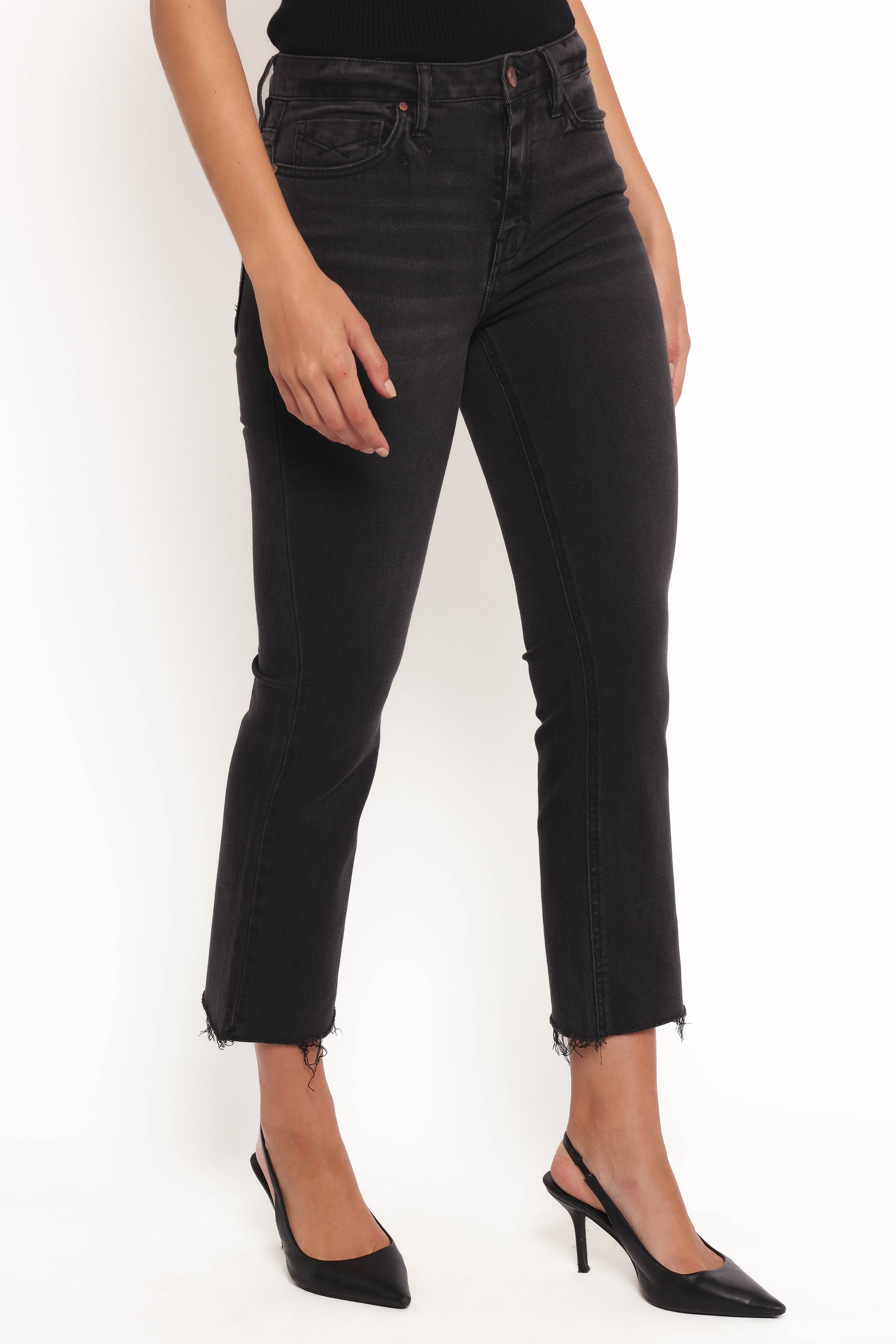 Petal and Pup USA BOTTOMS Marlow Mid Rise Crop Flare Jeans - Psych