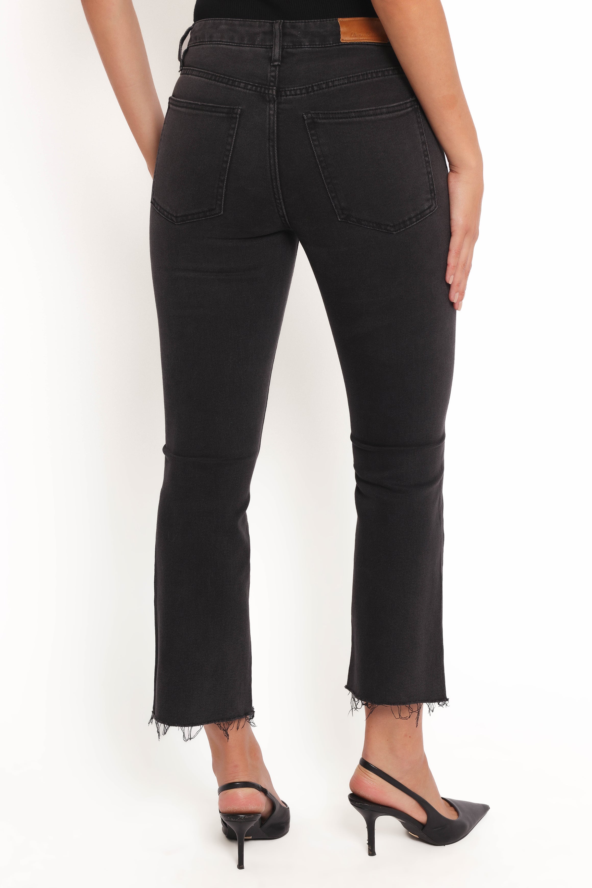 Petal and Pup USA BOTTOMS Marlow Mid Rise Crop Flare Jeans - Psych