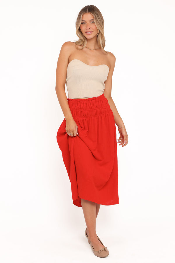 Petal and Pup USA BOTTOMS Mattea Maxi Skirt - Red