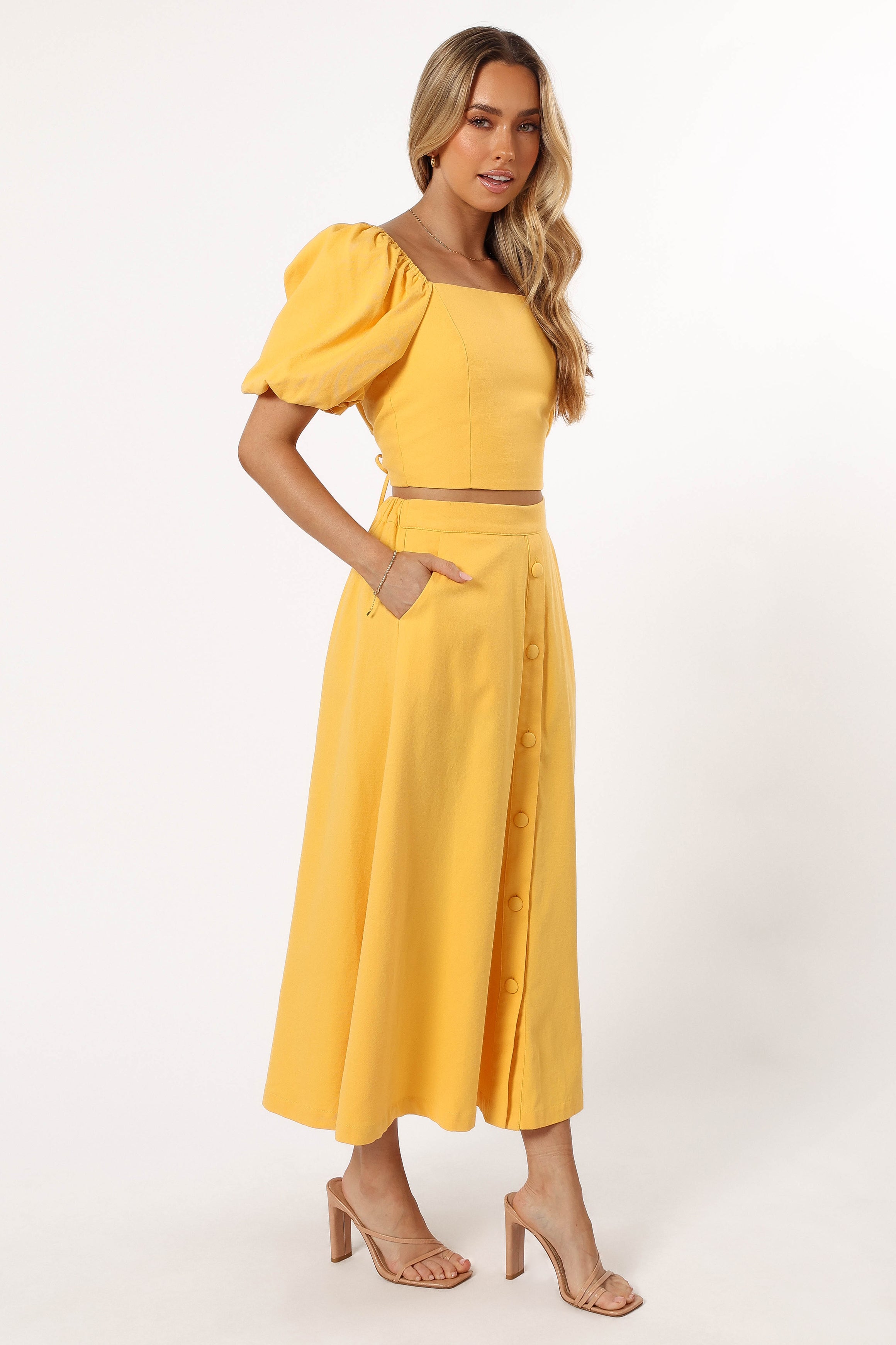 Petal and Pup USA BOTTOMS Mave Midi Skirt - Sunflower