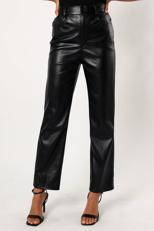 Petal and Pup USA BOTTOMS Maverick Vegan Leather Pants - Black