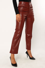 Maverick Vegan Leather Pants - Merlot - Petal & Pup USA