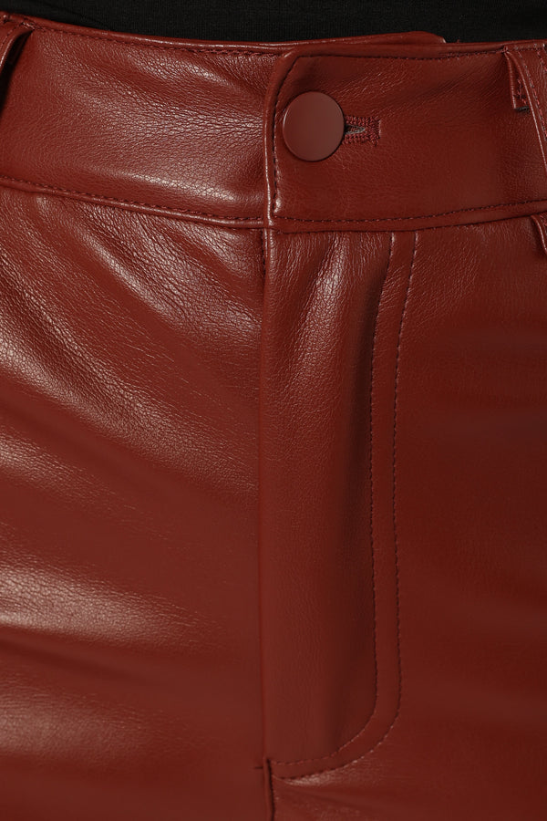 Petal and Pup USA BOTTOMS Maverick Vegan Leather Pants - Merlot