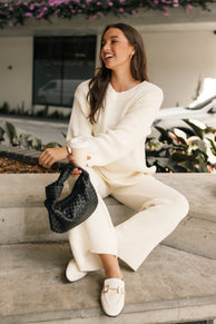 Petal and Pup USA BOTTOMS McKinley Knit Pant - Cream