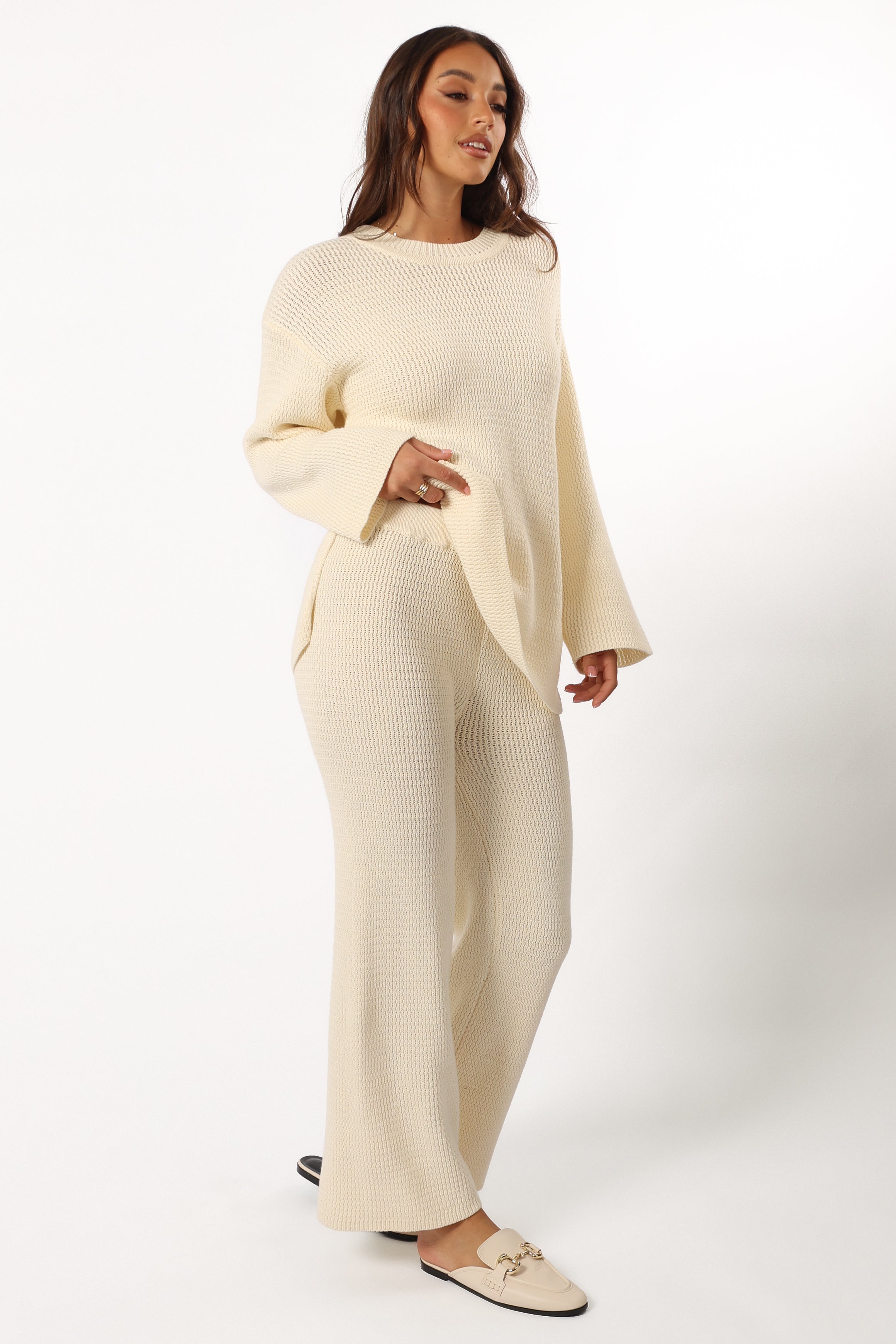 Petal and Pup USA BOTTOMS McKinley Knit Pant - Cream