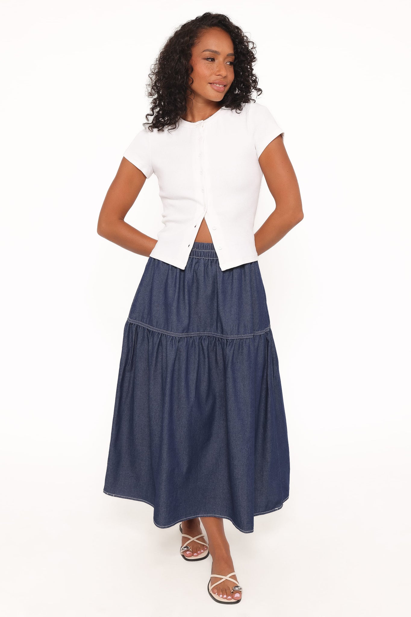 Meadow Midi Denim Skirt