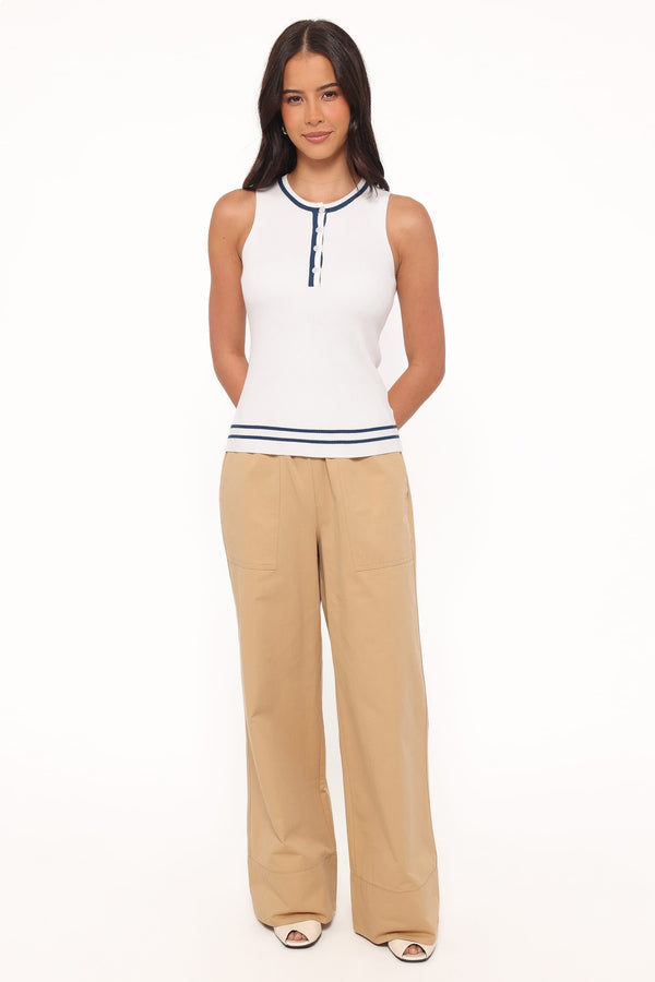 Petal and Pup USA BOTTOMS Mia Wide Leg Cropped Pant - Taupe