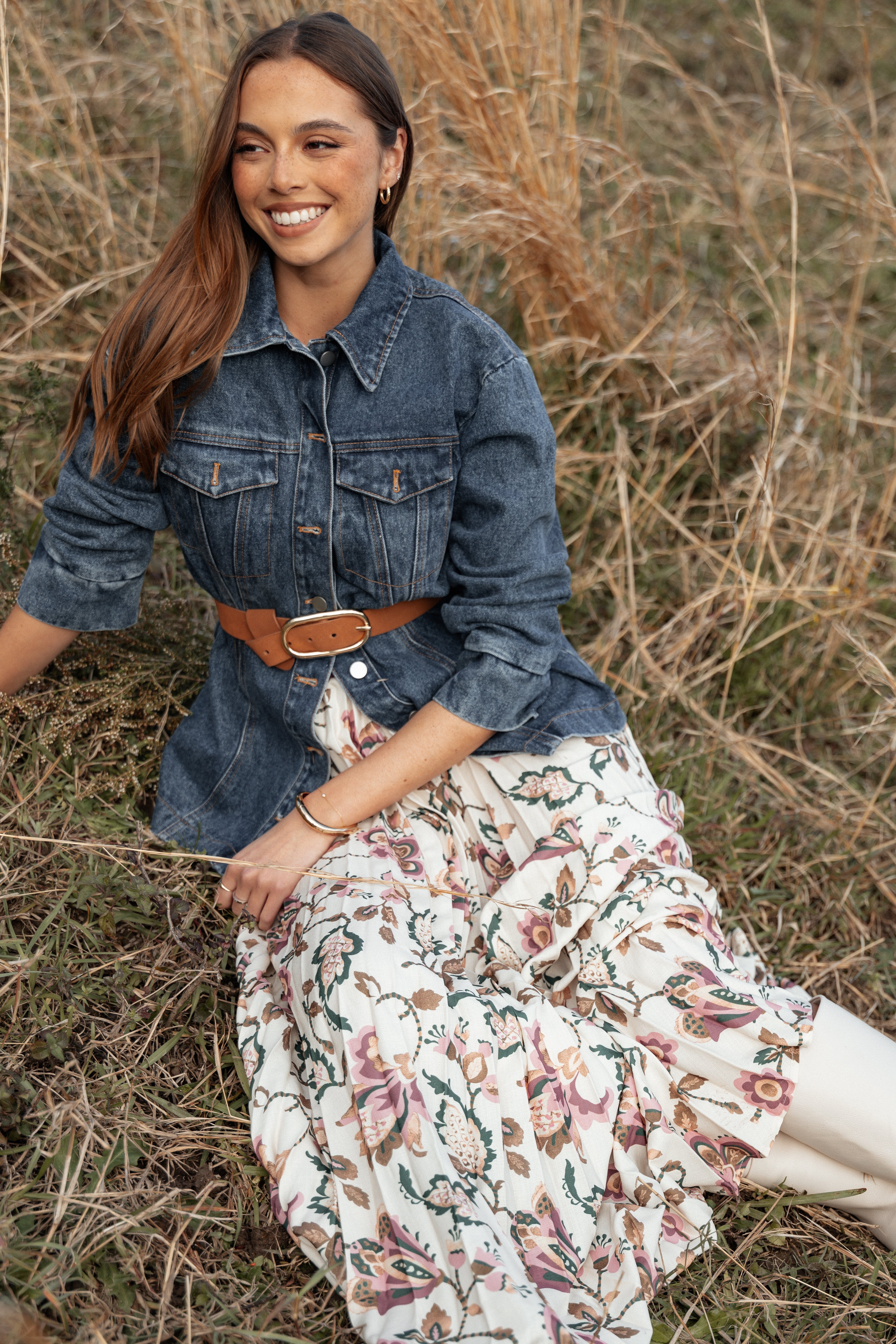 Petal and Pup USA BOTTOMS Michael Pleated Midi Skirt - Paisley Floral