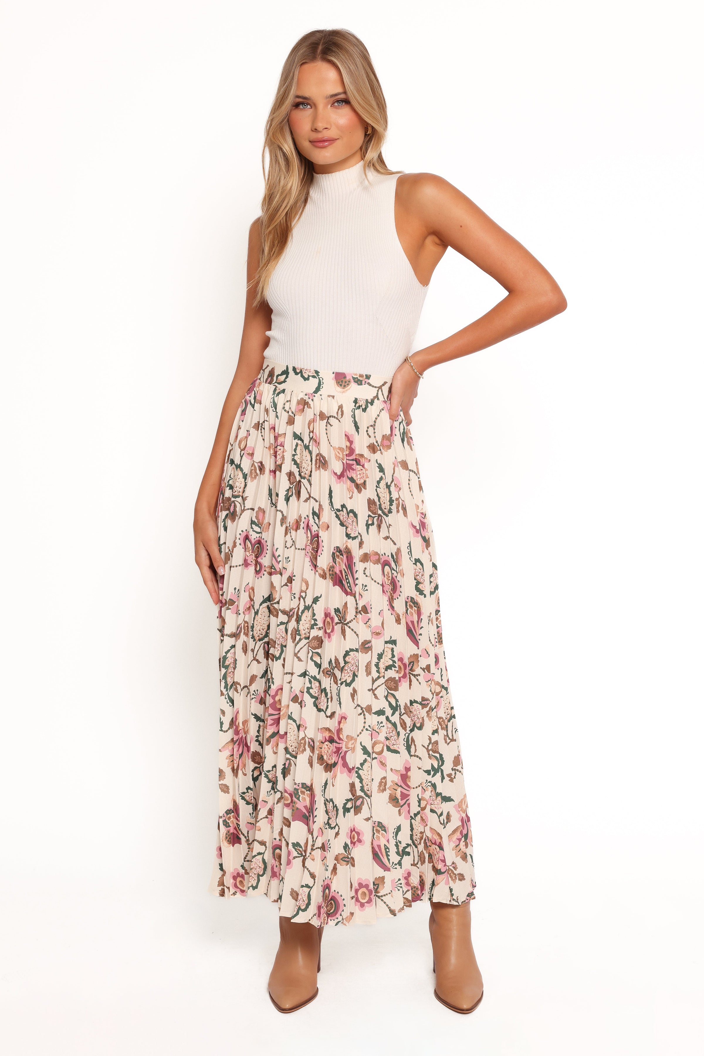 Petal and Pup USA BOTTOMS Michael Pleated Midi Skirt - Paisley Floral