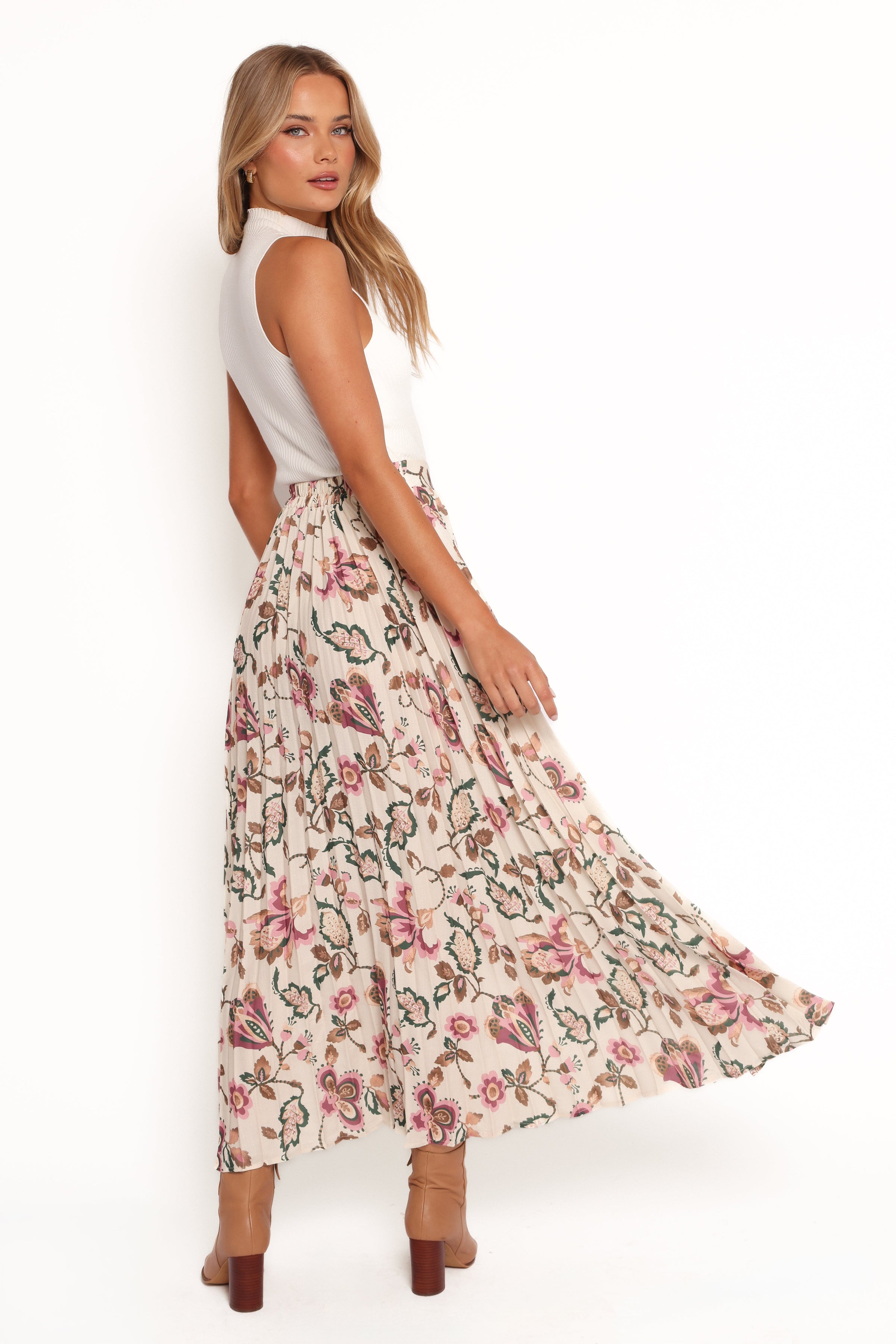 Petal and Pup USA BOTTOMS Michael Pleated Midi Skirt - Paisley Floral