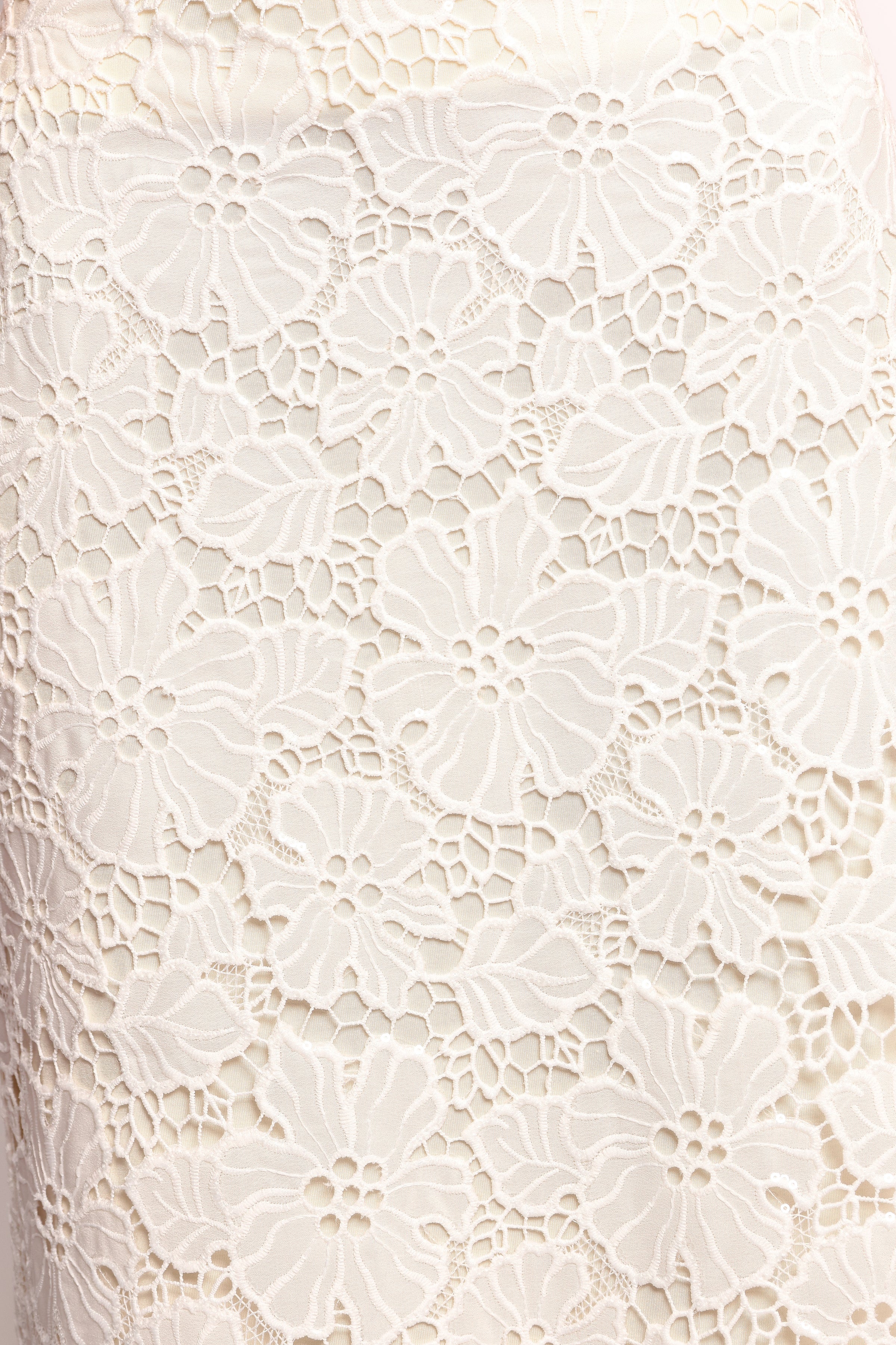 Petal and Pup USA BOTTOMS Mika Floral Lace Maxi Skirt - White