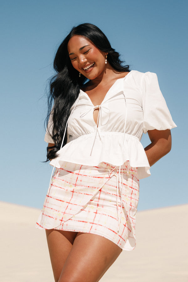 Petal and Pup USA BOTTOMS Mirha Mini Skirt - Sunset Check