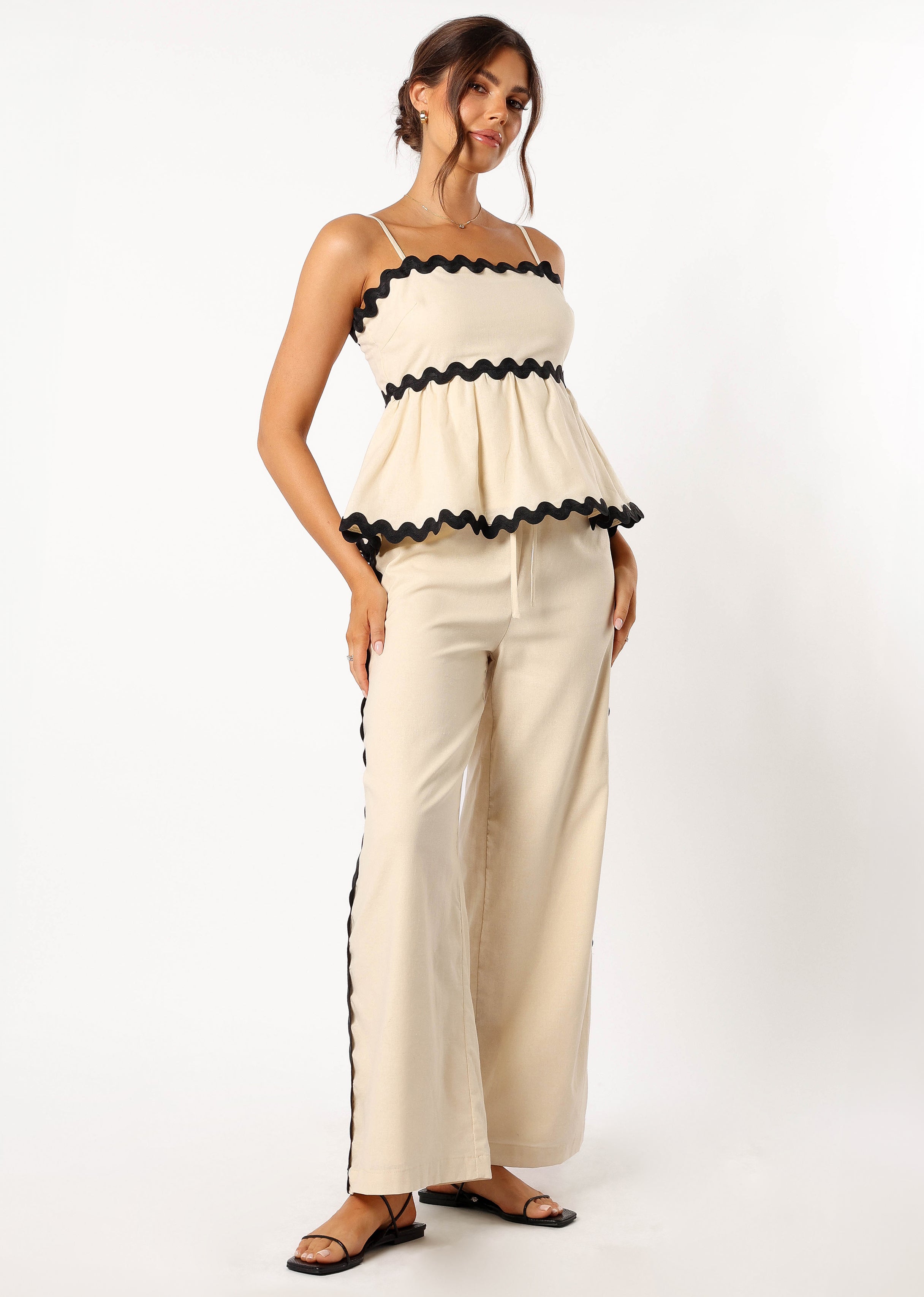 Mollymook Pants - Cream Black | Petal & Pup USA