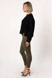 Petal and Pup USA BOTTOMS Morgan Suede Look Legging - Olive