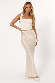 Petal and Pup USA BOTTOMS Negin Midi Skirt - Cream