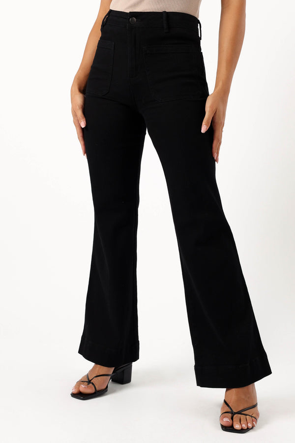 Petal and Pup USA BOTTOMS Nico Wide Leg Jean - Black