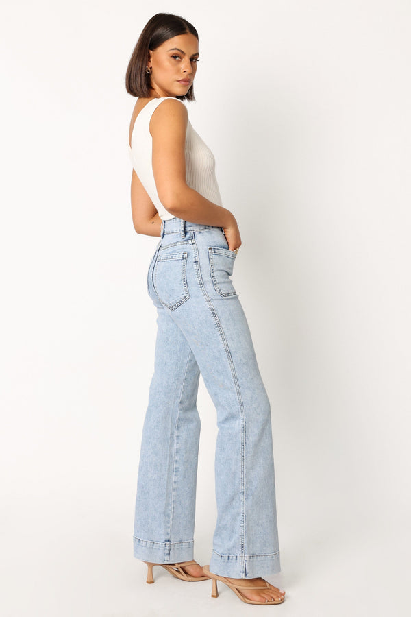 Petal and Pup USA BOTTOMS Nico Wide Leg Jean - Blue (Hold for Rack)