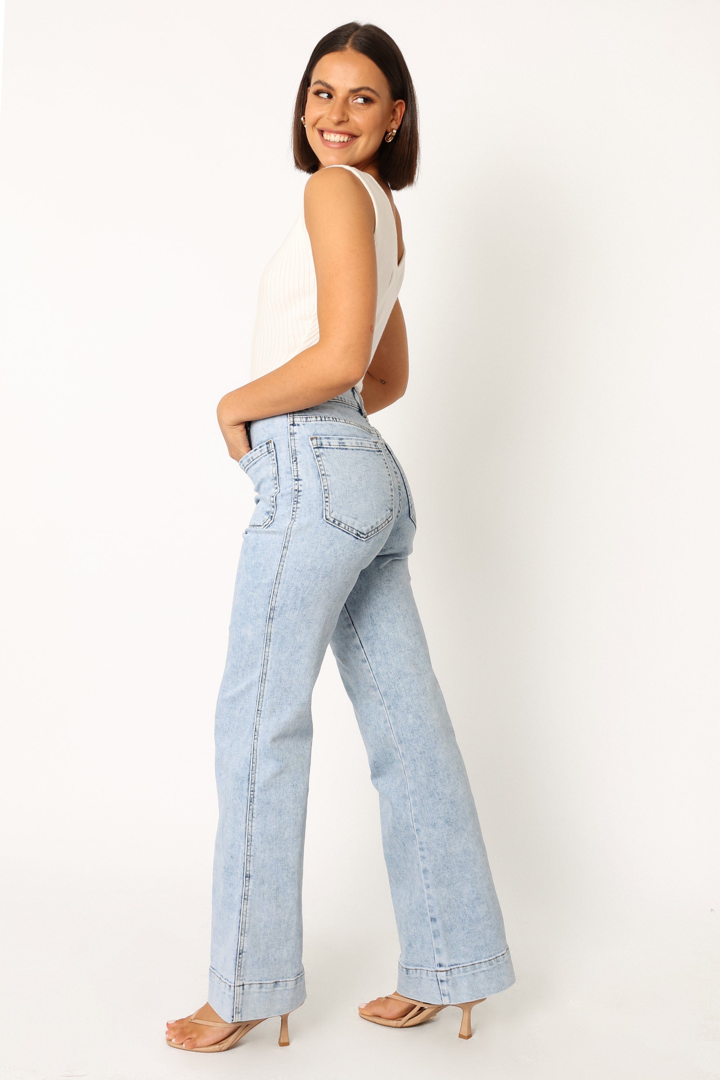 Petal and Pup USA BOTTOMS Nico Wide Leg Jean - Blue (Hold for Rack)