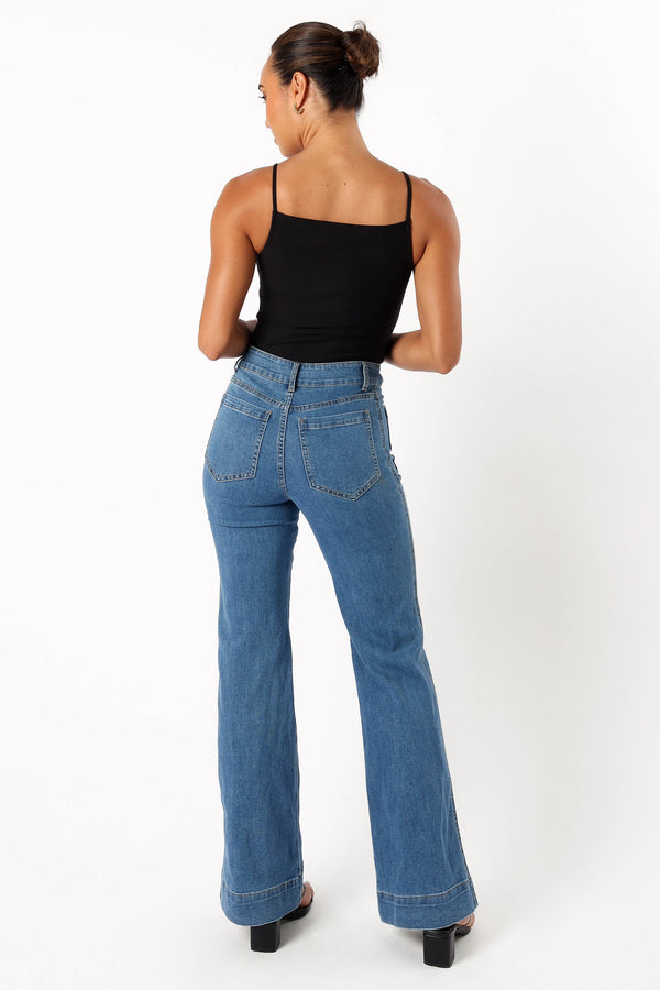 Petal and Pup USA BOTTOMS Nico Wide Leg Jean - Dark Blue