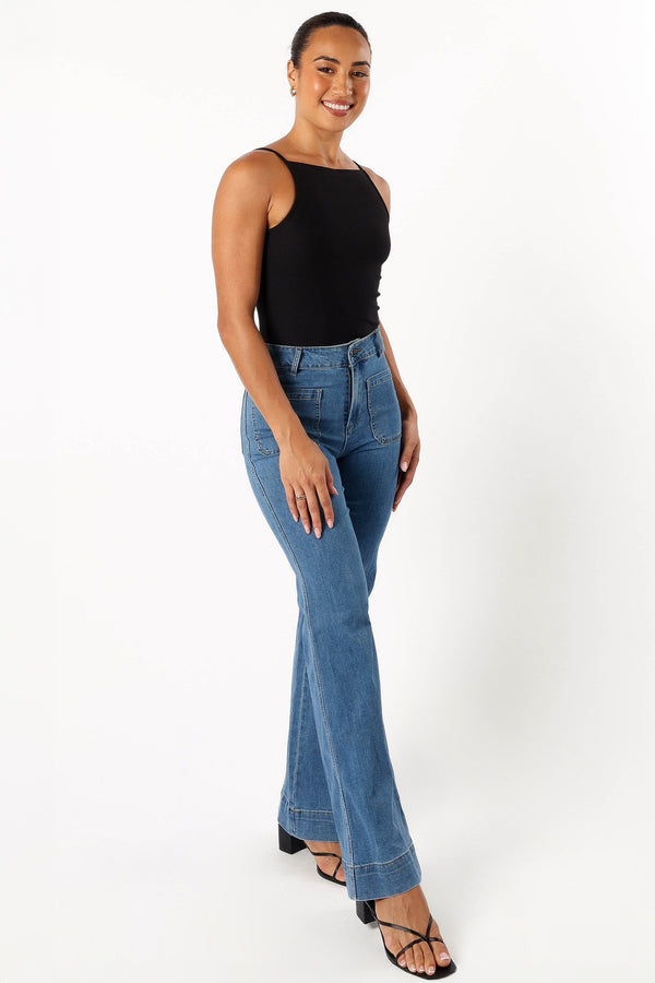 Petal and Pup USA BOTTOMS Nico Wide Leg Jean - Dark Blue