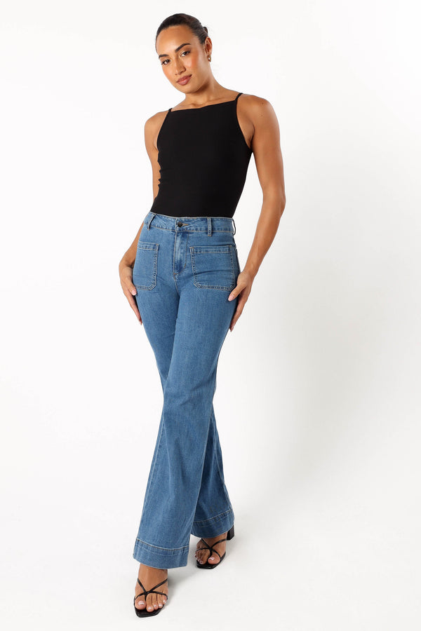 Petal and Pup USA BOTTOMS Nico Wide Leg Jean - Dark Blue