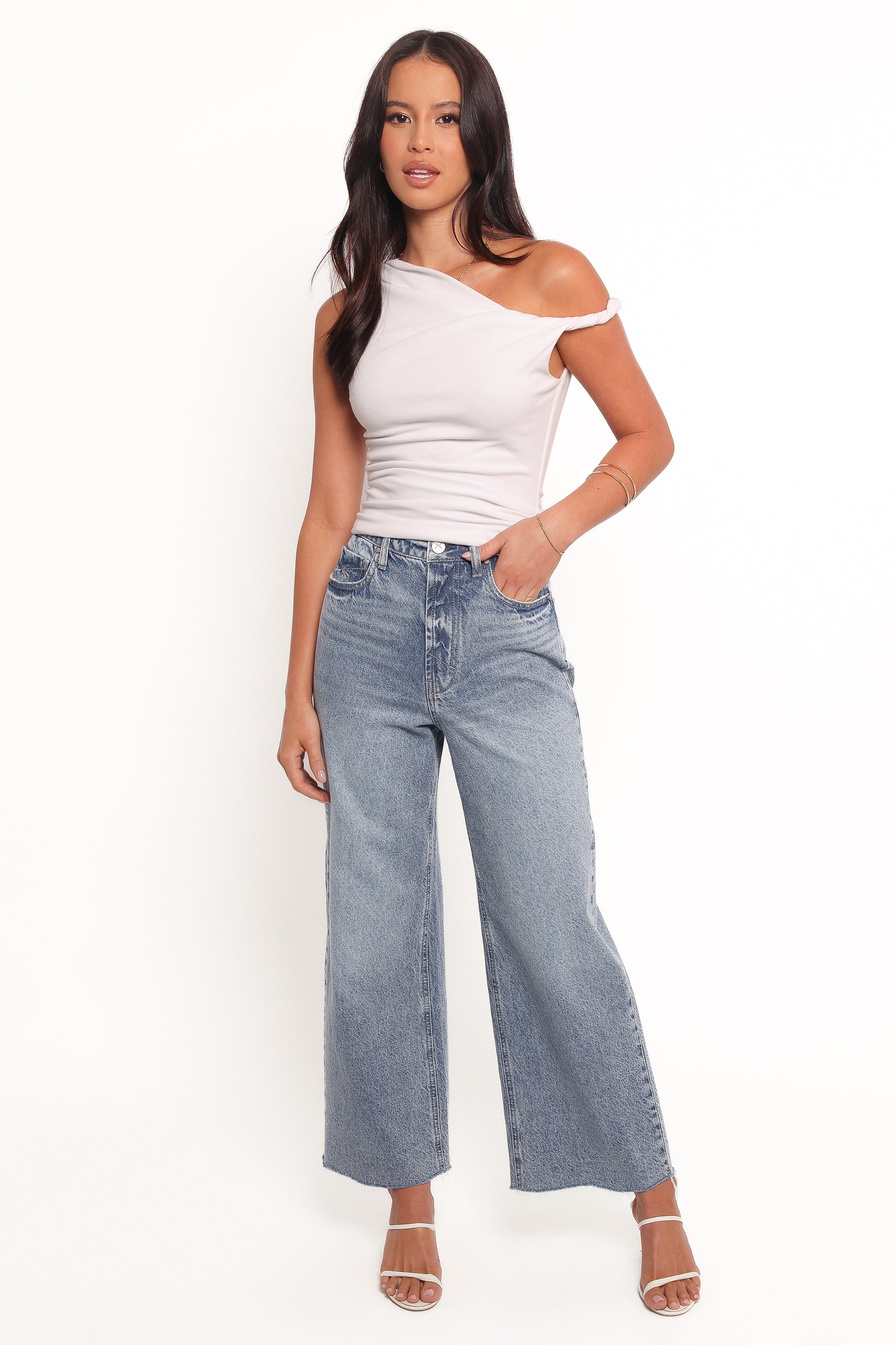 Petal and Pup USA BOTTOMS Noemi High Rise Crop Leg Jeans - Imprint