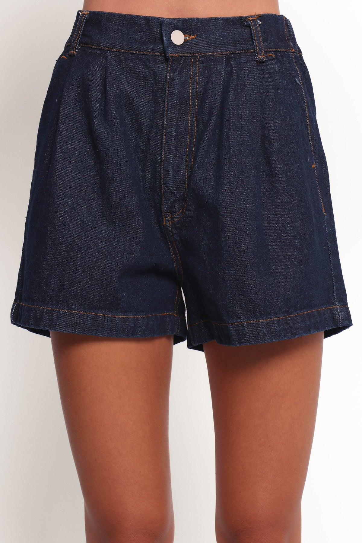 Petal and Pup USA BOTTOMS Nylah Pleated Denim Short - Mid Denim (Hold for Rack)