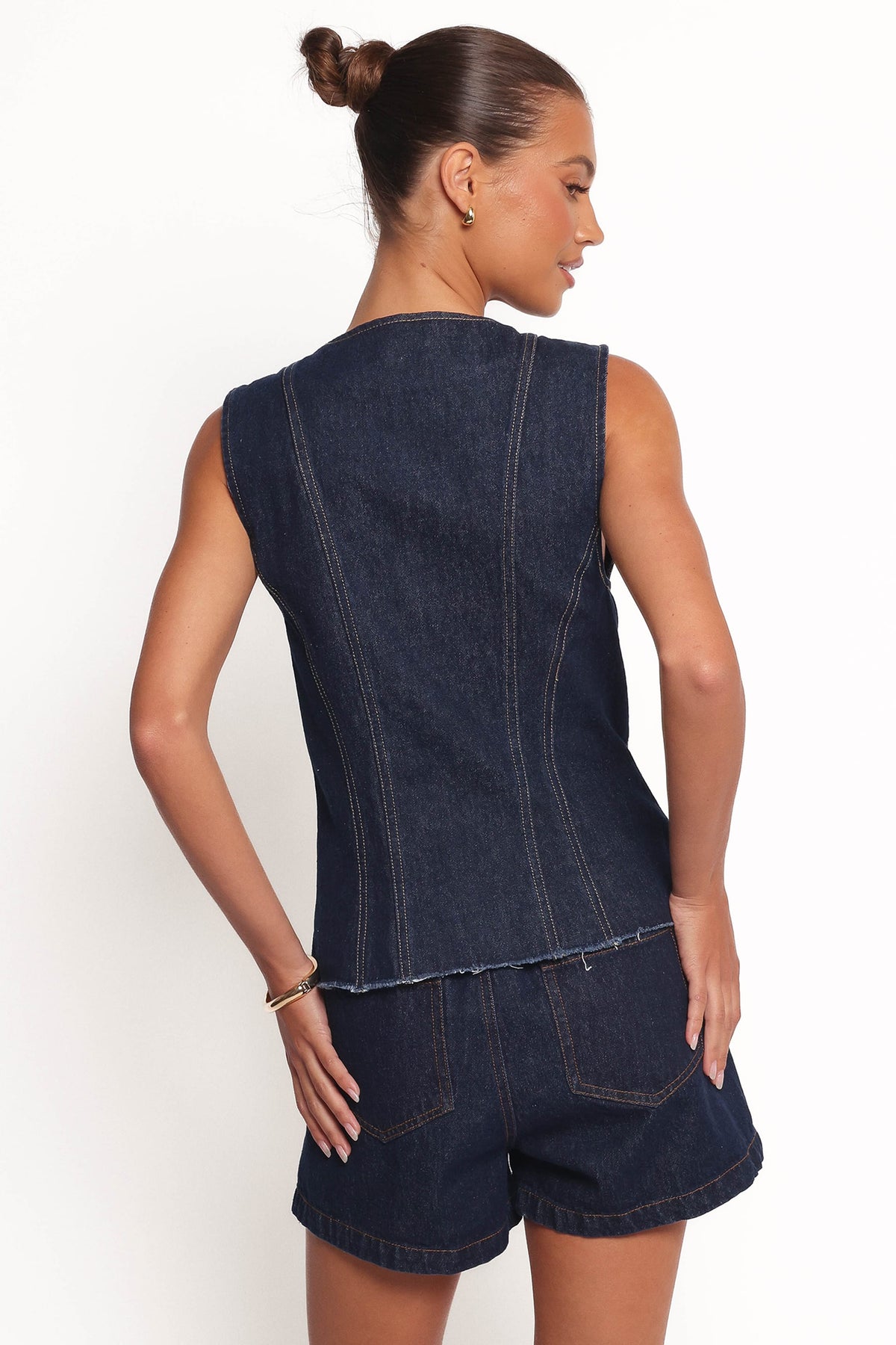Petal and Pup USA BOTTOMS Nylah Pleated Denim Short - Mid Denim (Hold for Rack)