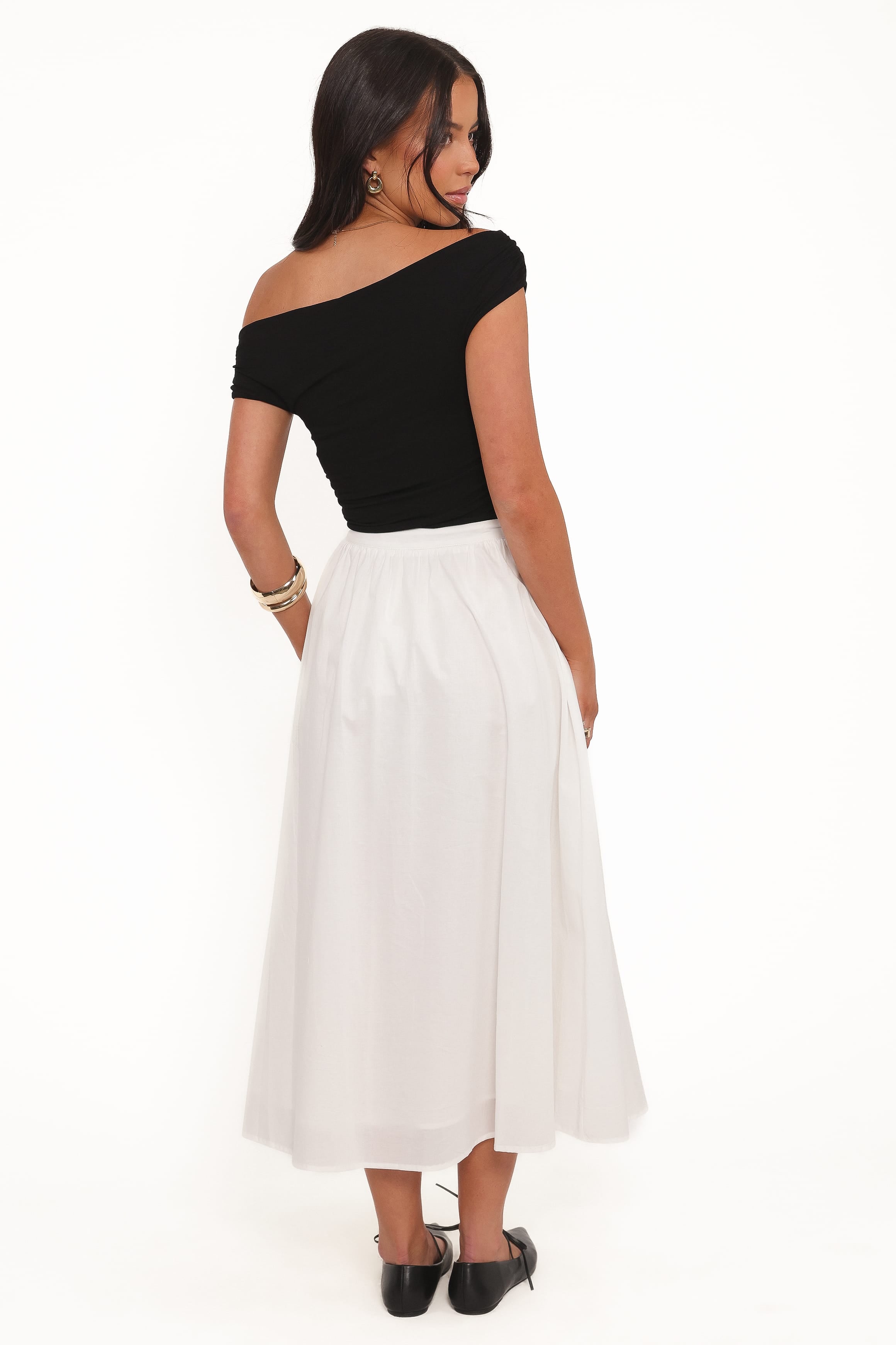 Petal and Pup USA BOTTOMS Oakley Midi Skirt - White