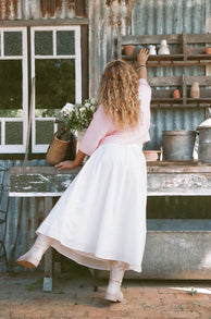 Petal and Pup USA BOTTOMS Oakley Midi Skirt - White