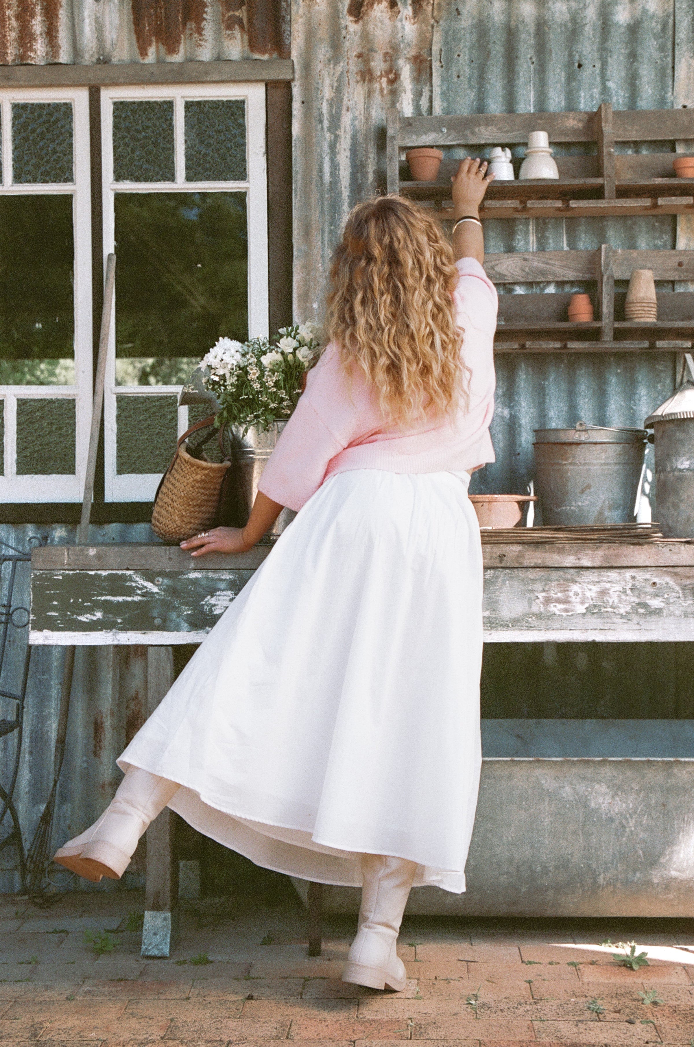 Petal and Pup USA BOTTOMS Oakley Midi Skirt - White