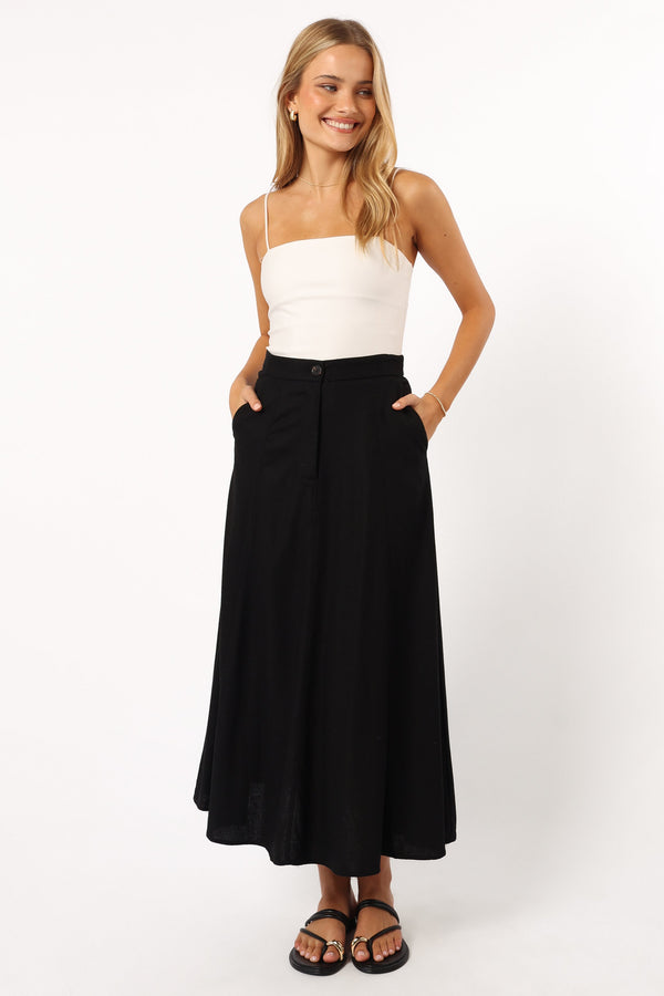 Petal and Pup USA BOTTOMS Odetta Maxi Skirt - Black