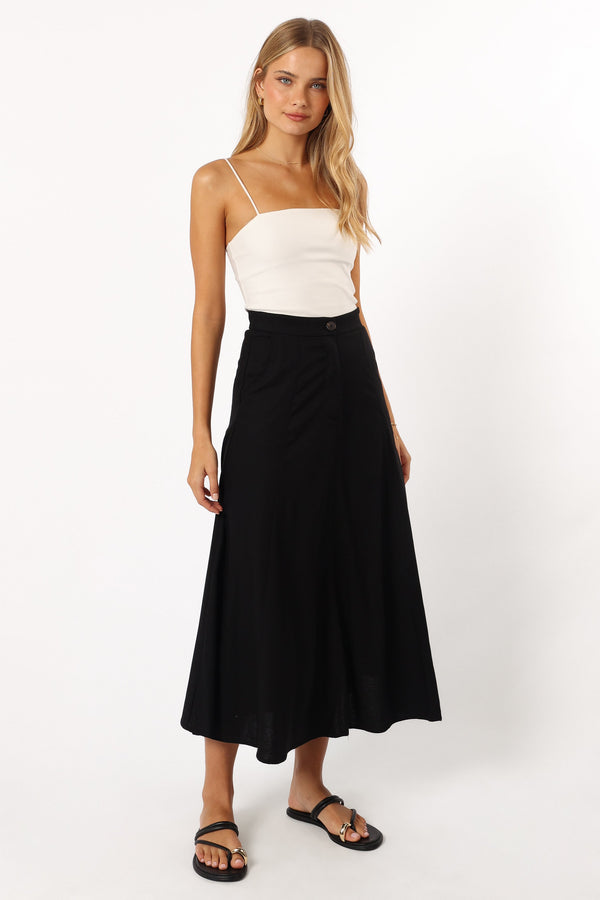 Petal and Pup USA BOTTOMS Odetta Maxi Skirt - Black