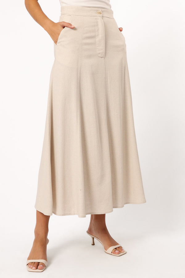 Petal and Pup USA BOTTOMS Odetta Maxi Skirt - Oatmeal