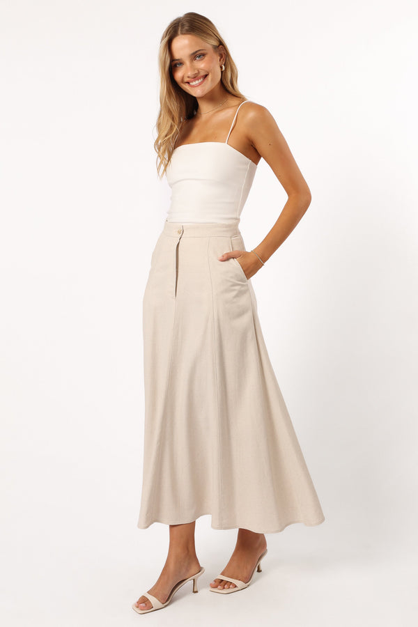 Petal and Pup USA BOTTOMS Odetta Maxi Skirt - Oatmeal