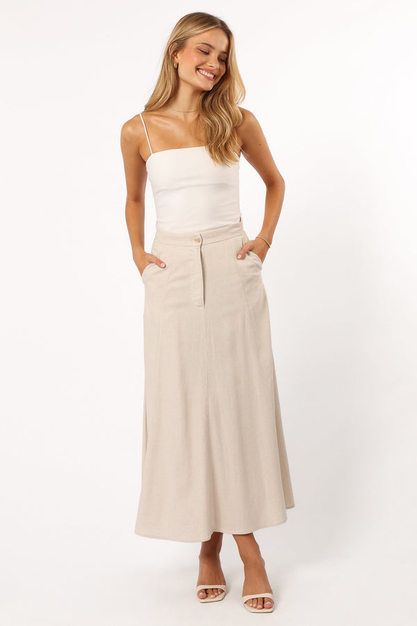 Petal and Pup USA BOTTOMS Odetta Maxi Skirt - Oatmeal