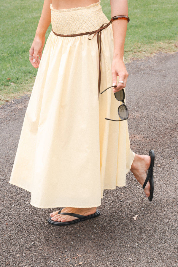 Petal and Pup USA BOTTOMS Orielle Maxi Skirt - Lemon