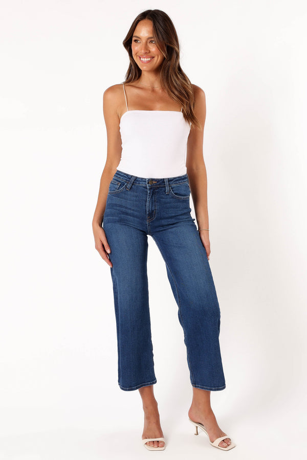 Petal and Pup USA BOTTOMS Otto Wide Leg Jean - Dark Denim