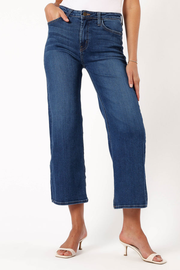 Petal and Pup USA BOTTOMS Otto Wide Leg Jean - Dark Denim