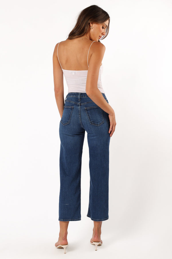 Petal and Pup USA BOTTOMS Otto Wide Leg Jean - Dark Denim