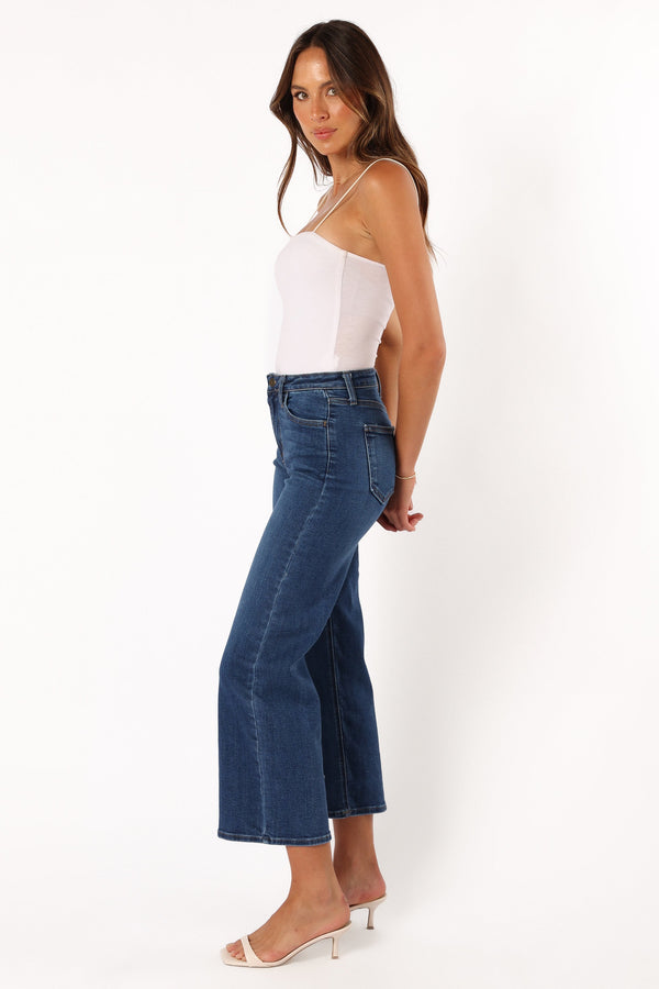 Petal and Pup USA BOTTOMS Otto Wide Leg Jean - Dark Denim