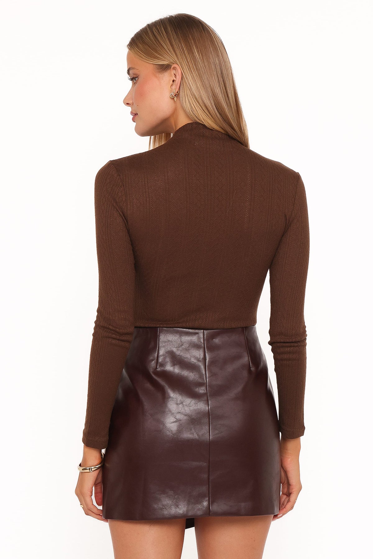 Petal and Pup USA BOTTOMS Parker Faux Leather Mini Skirt - Burgundy